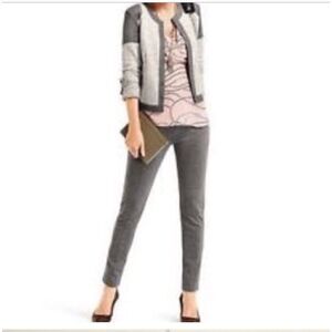 Cabi Newport Side Zip Ponte Knit Gray Slim Leg Style 814 Women’s Size 4